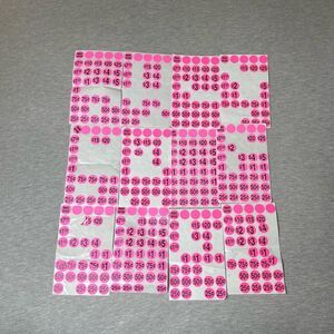 Sunburst Systems Priced & Numbered Garage Sale Stickers 12 PCS. Set - Pink